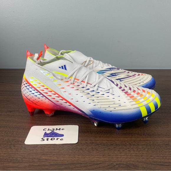 adidas Predator Edge.1 Soft Ground Soccer Cleats White GW1021 Men Sz 9.5